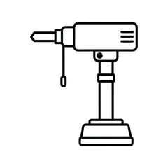 drill press line art on white background
