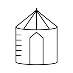 grain bin line art on white background