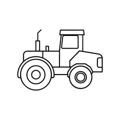 tractor loader line art on white background