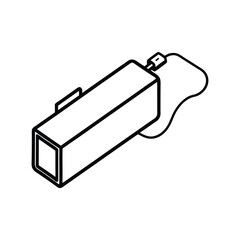 battery charger line art on white background