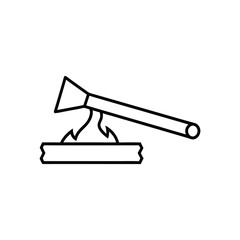 log splitter line art on white background