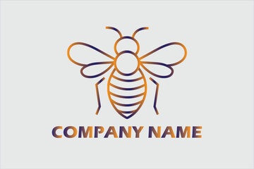 Bee Logo vintage  Design , natural honey, apiary, beehive