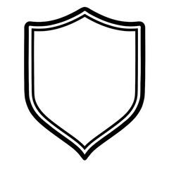 Simple Black and White Shield Icon