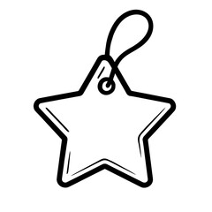 Simple Black and White Blank Star Tag Icon