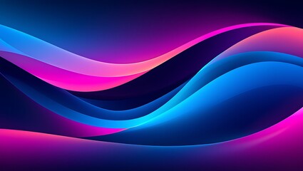 Abstract Neon Wave Background Vibrant Pink and Blue Fluid Design