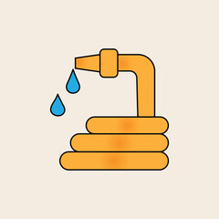 Water Hose pipe  vector icon stock illustration