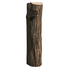 Fototapeta premium Weathered Wooden Log with Natural Grain and Knots on Black for Rustic Decor and Nature Photography