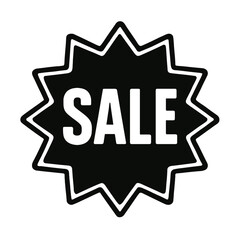 Simple Black and White Sale Starburst Icon