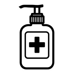 Simple Black and White Hand Sanitizer Bottle Icon