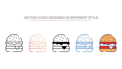 Burger icon design with white background stock illustration