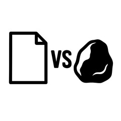 Simple Black and White Document vs. Rock Icon