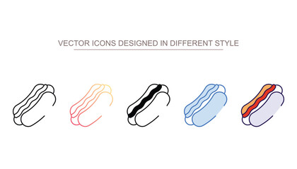 Hot dog icon design with white background stock illustration