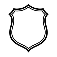 Simple Black and White Classic Shield Emblem Icon