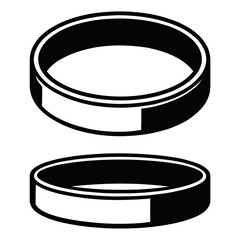 Simple Black and White Wedding Rings Icon