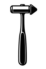 Simple Black and White Medical Reflex Hammer Icon