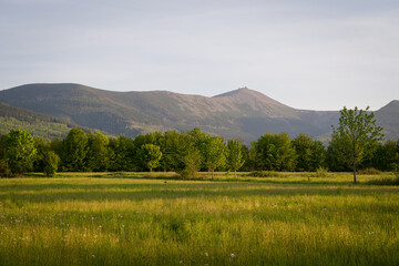 Sniezka Peak at Golden Hour - Karkonosze Landscape. Poland
