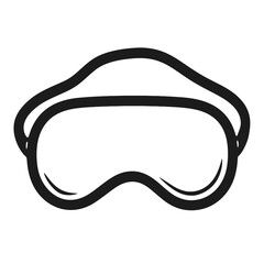 Simple Black and White Goggles Icon for Safety or Sports