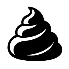 Sweet Black Silhouette Whipped Cream Swirl Icon