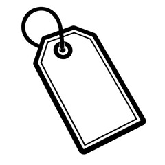 Classic Black and White Price Tag Outline Vector - Essential for Retail and Sale Promotions