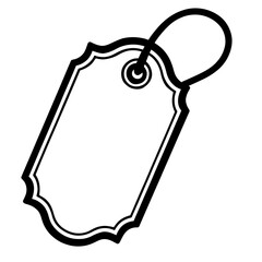 Elegant Black and White Blank Price Tag or Label Vector - Customizable for Sales and Branding