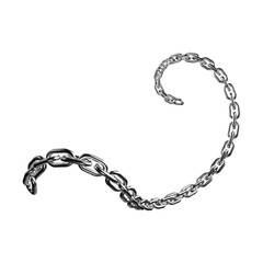 Curly steel chain with mixed link types