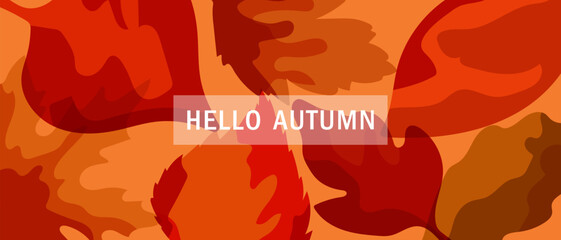 Autumn sales advertising template. Fashionable banner with autumn leaves, autumn poster, background, web banner.