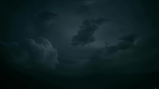 Dramatic storm clouds with lightning