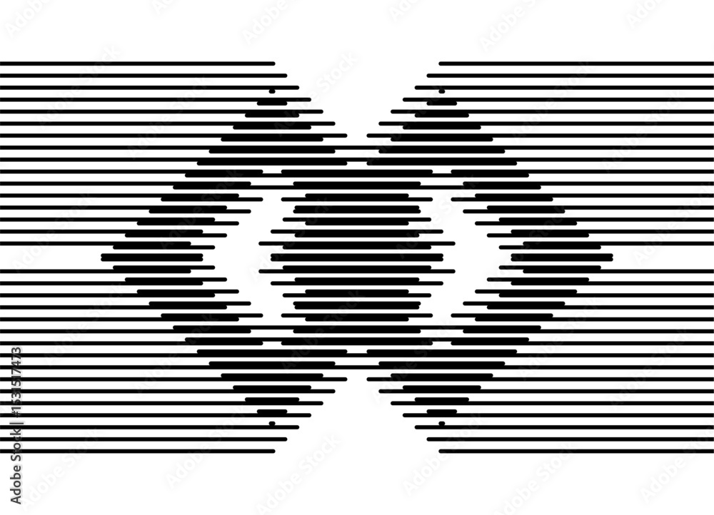 Poster horizontal vector pattern of thin black lines on white background, modern design element. striped ve