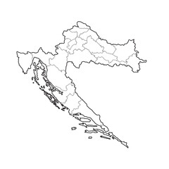 Croatia map with regions