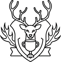 Minimalist Antlers Wall Mount Silhouette
