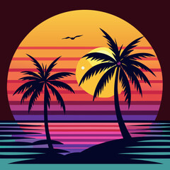 Tropical Sunset: Beach Art

