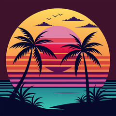 Tropical Sunset: Beach Art

