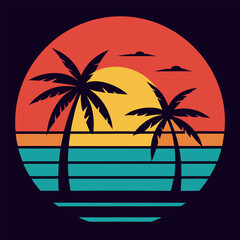 Tropical Sunset: Beach Art

