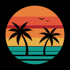 Tropical Sunset: Beach Art

