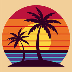 Tropical Sunset: Beach Art

