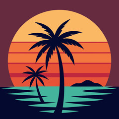 Tropical Sunset: Beach Art

