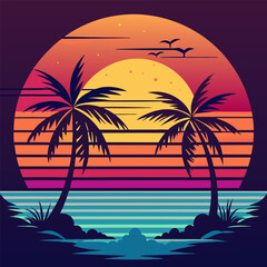 Tropical Sunset: Beach Art

