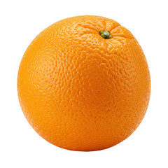 Single ripe orange fruit isolated on transparent background