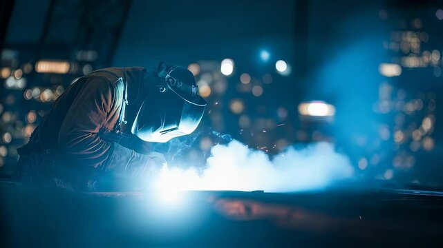 Welding at night