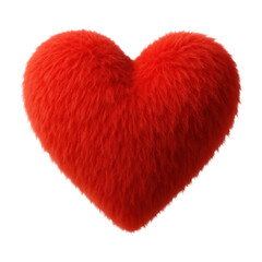 PNG Fluffy red heart illustration.