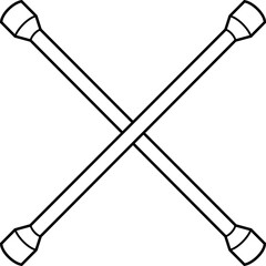 Lug wrench. Vector outline icon.