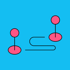 Map route single icon vector illustration