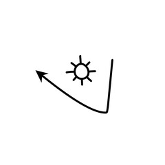 sunlight reflection arrow icon