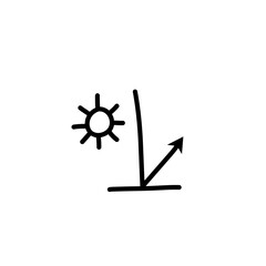 sunlight reflection arrow icon