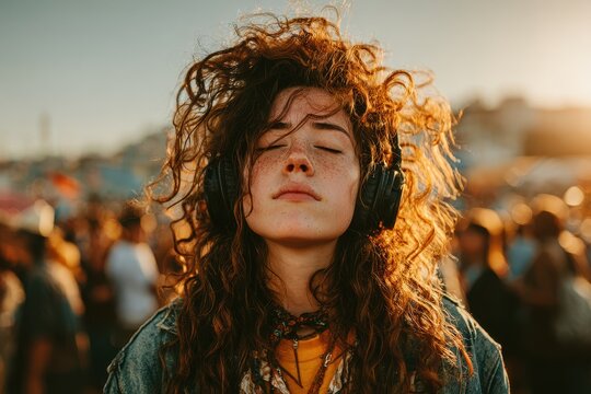 A teenager with autism wearing noise-cancelling headphones while using a cell phone, in a neutral indoor setting.