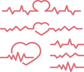 ハートと心拍線