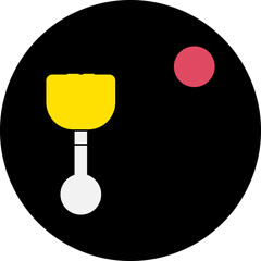 Ball tin the glass single icon vector illustration