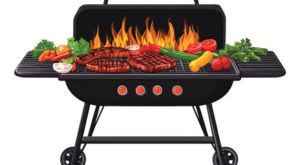 Modern Barbecue Grill Icon Vector Illustration for Creative Designs