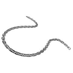 Elegant silver chain in snake-like flow