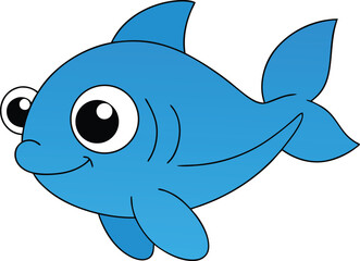 Obraz premium flick flicker cartoon fish on white background .eps